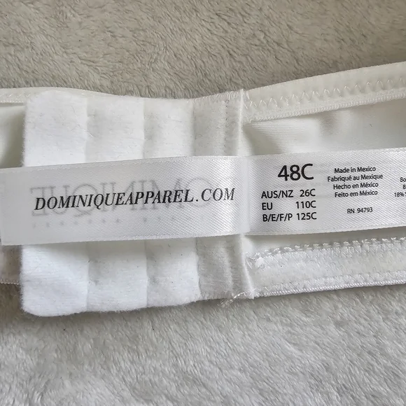 Dominique Strapless Bra White Size 48C Seamless Supportive Full Coverage - Picture 6 of 10